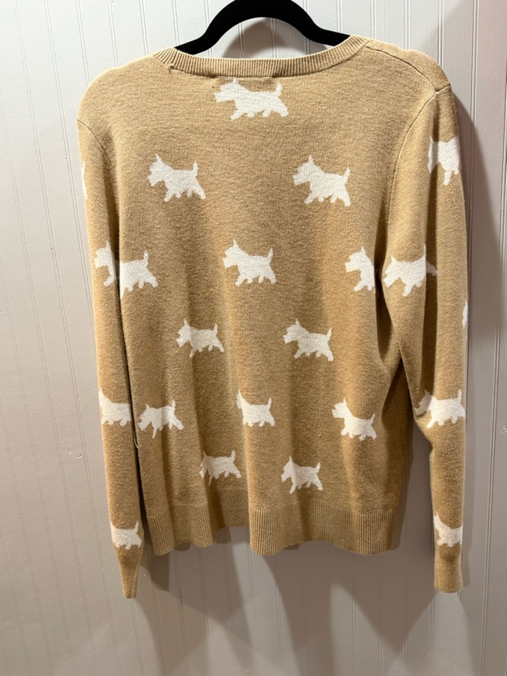 LOFT Camel Sweater with White Dog Motif - Picture 4 of 4